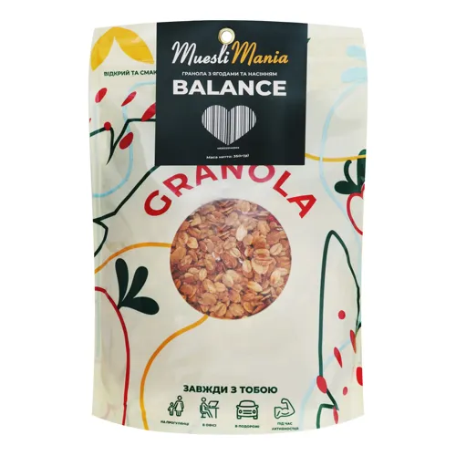 Сніданки сухі Гранола з ягодами та насінням Balance Muesli Mania д/п 350г