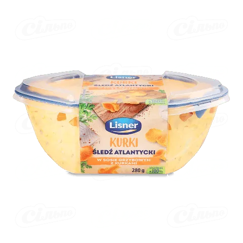 Оселедець Lisner в грибному соусі з лисичками, 280г