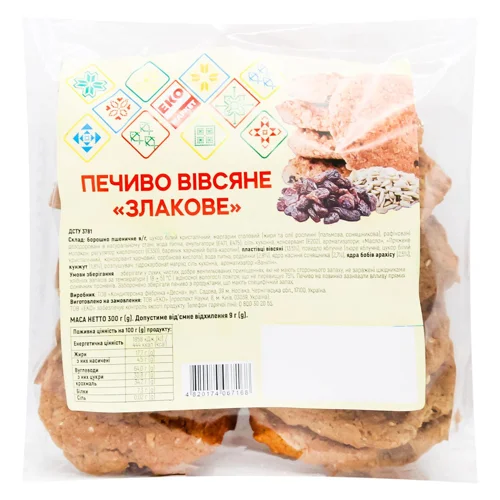 Печиво Еко Маркет Злакове вівсяне 300г