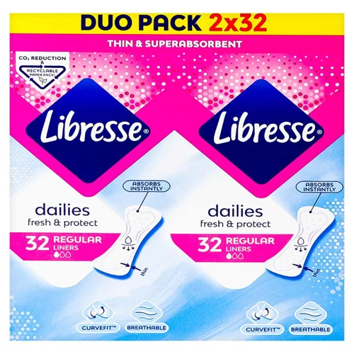 Прокладки щоденні Libresse Fresh & Protect Regular 64шт