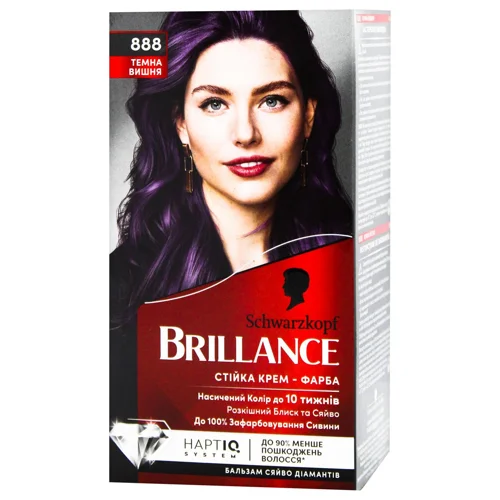 Інтенсивна крем-фарба для волосся Brillance 888 Темна вишня 160мл