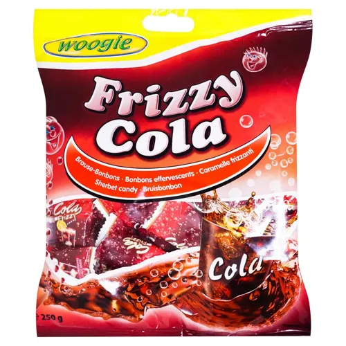 Карамель-шипучки Woogie Frizzy Cola зі смаком коли 250г