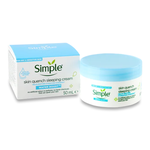 Крем для Обличчя Нічний Відновлюючий Water Boost Simple 50мл