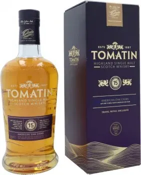 Віскі односолодовий Tomatin 15 років витримки в подарунковій упаковці 0.7л 46%