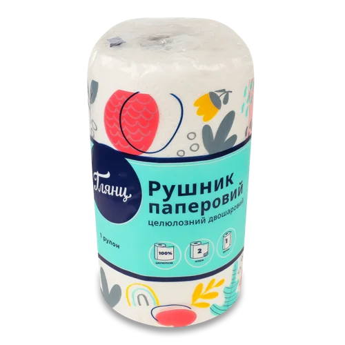 Рушник паперовий целюлозний 2-шаровий Глянц, 1шт