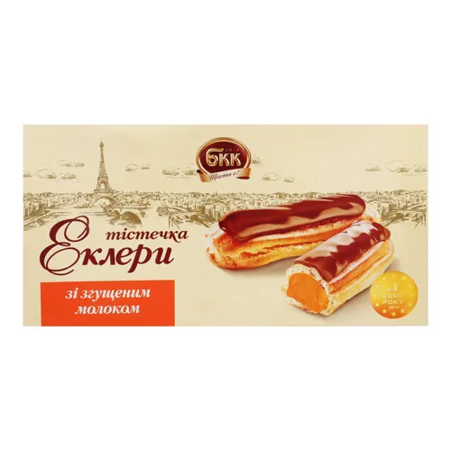 Тістечка Еклери зі згущеним молоком БКК 360г