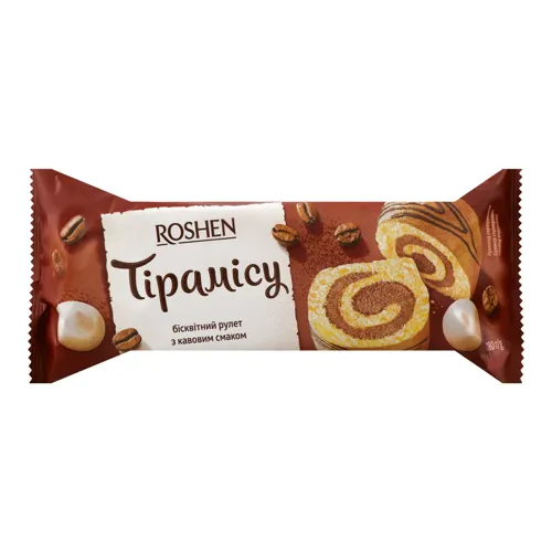 Рулет бісквітний зі смаком кави Тірамісу Roshen м/у 180г