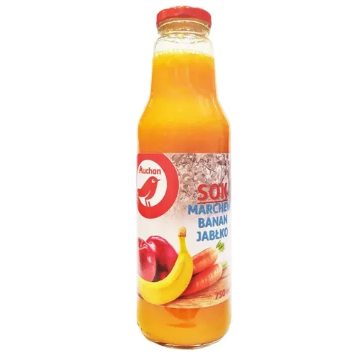Сік Ашан морква-банан-яблуко 0,75л