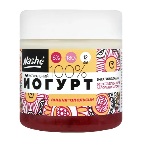 Йогурт 6% Вишня-апельсин Nashe 180г