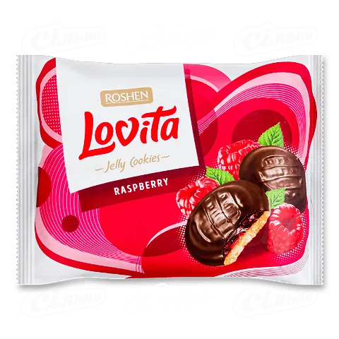 Печиво Roshen Lovita Jelly Cookies Raspberry, 420г