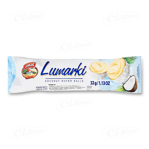 Цукерки Lumarki вафельні кульки кокос-крем начинка, 32г