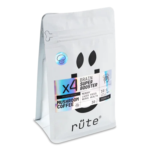 Кава Натуральна Зернова Смажена Мелена з Екстрактом Грибів Brain Super Booster, п/у 250г