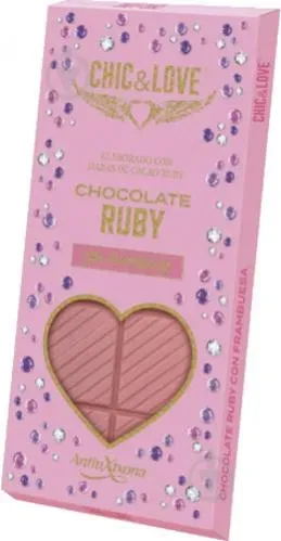Рожевий шоколад з малиною Antiu Xixona, 100г