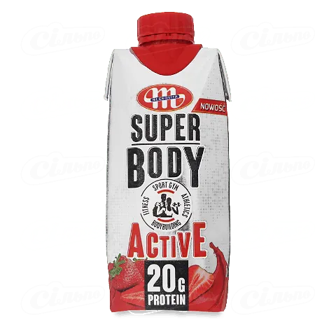 Напій білковий молочний Mlekovita Супер БодіАктив полуниця, 350г