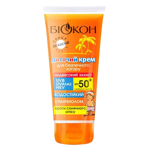 Крем Біокон для безпечної засмаги дитячий Spf 50+ 90мл