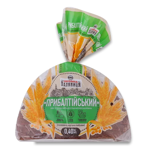 Хліб Половинка В Нарізці Прибалтійський Сумська Паляниця М/у 0.4кг