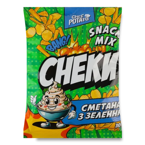 Снеки Картопляні Сметана З Зеленню, в/ґ, 30г