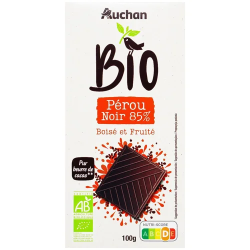 Шоколад чорний Auchan Перу 90г