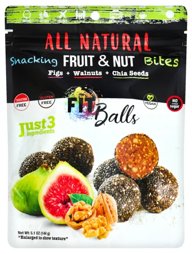 Фітболз Горіхові З Інжиром, Волоським Горіхом Та Насінням Чіа, 150г