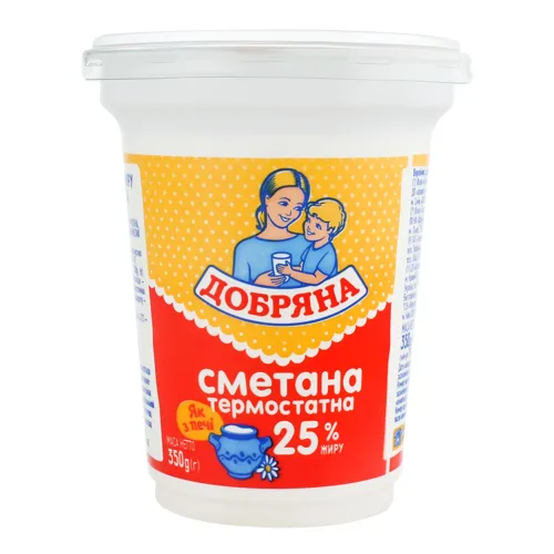 Сметана 25% термостатна Добряна ст 350г