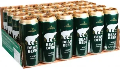 Пиво Harboe Bear Beer 5% у залізній банці, 0,5л