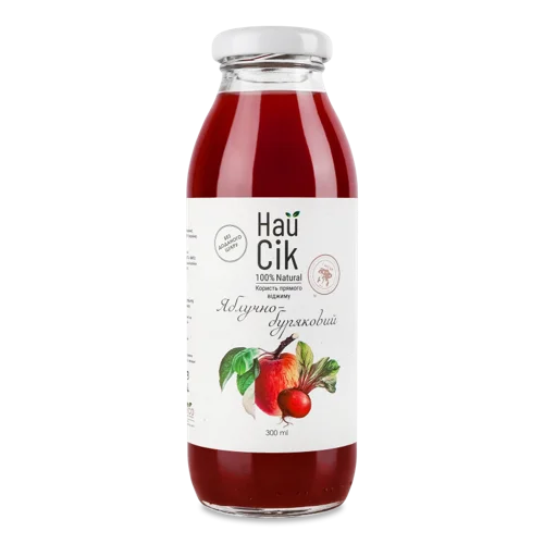 Сік Неосвітлений Пастеризований Яблучно-Буряковий, п/пл 300мл