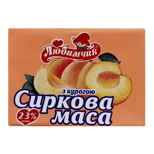 Сиркова маса 23% молоковмісна солодка з курагою Любимчик м/у 180г