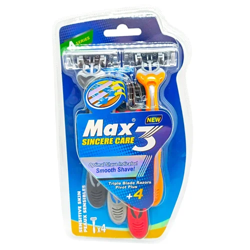 Бритви Max Sincere Care 3 чоловічі 4шт