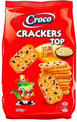 Крекер CROCO CRACKERS TOP з кунжутом 150г