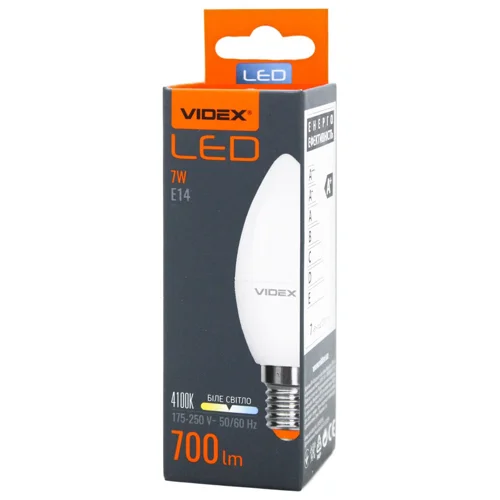 Лампа світлодіодна Videx C37e 7W E14 4100K