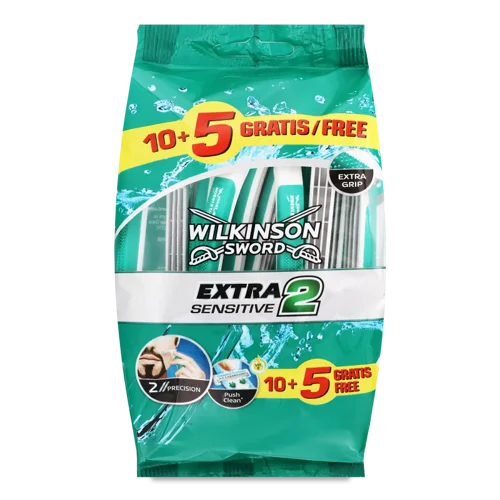 Бритва Одноразова Wilkinson Sword Extra2 Sensitive, В/ґ, 15 шт