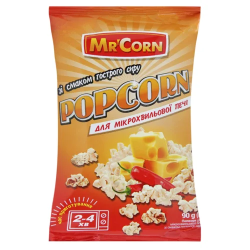 Попкорн Mr`Corn для мікрохвильової печі Гострий сир 90г