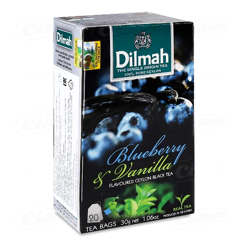 Чай чорний Dilmah Blueberry & Vanilla, 20*1,5г/уп