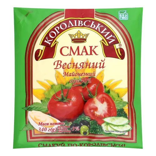 Соус майонезний 40% Весняний Королівський смак м/у 340г