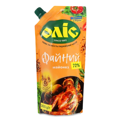 Майонез Вищого Ґатунку 72%, Пластикова Пляшка, 300г