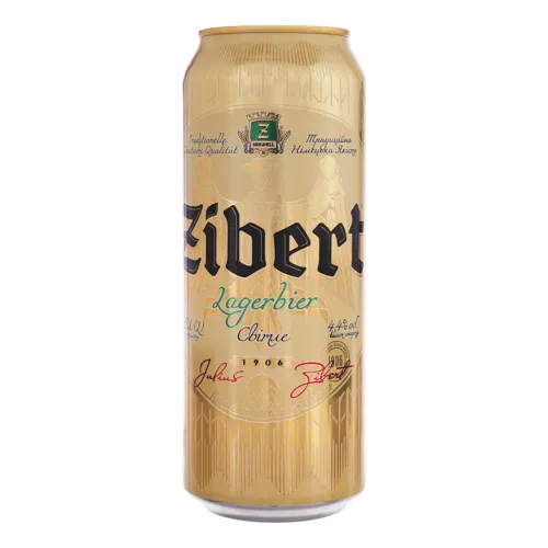Пиво 0.5л 4.4% світле пастеризоване Світле Zibert з/б