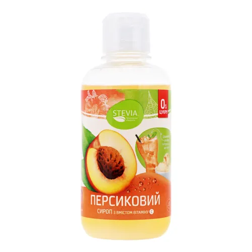 Сироп пастеризований без цукру Персиковий Stevia п/пл 250г