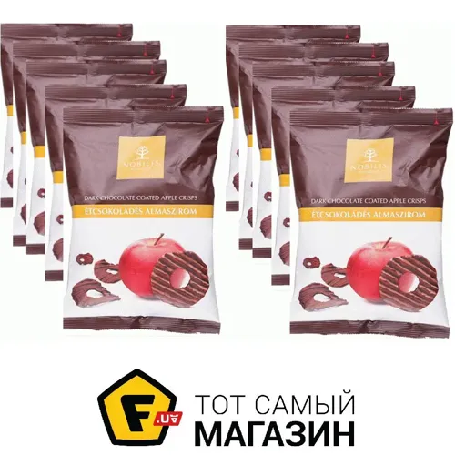 Чіпси Нобіліс Старкінг яблучні в чорному шоколаді 50г