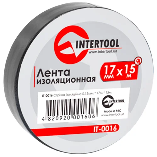 Ізострічка Intertool 0,15мм*17мм*15м чорна IT-0016