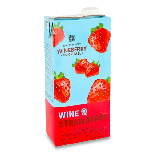 Коктейль Винно-Полуничний З Соком Wineberry, в/ґ, т/п, 1л, 7.8%
