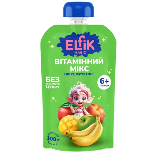 Пюре Elfik Magic Вітамінний мікс для дітей з 6 місяців 100г