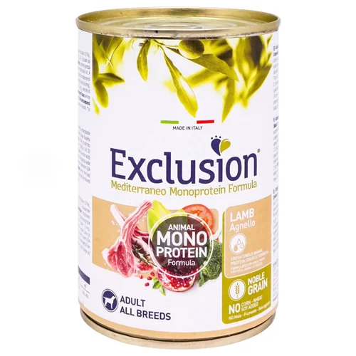 Корм вологий Exclusion Adult з ягням для собак всіх порід 400г