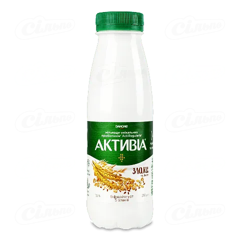 Біфідойогурт Активіа 5 злаків питний 1,5% пл, 290г