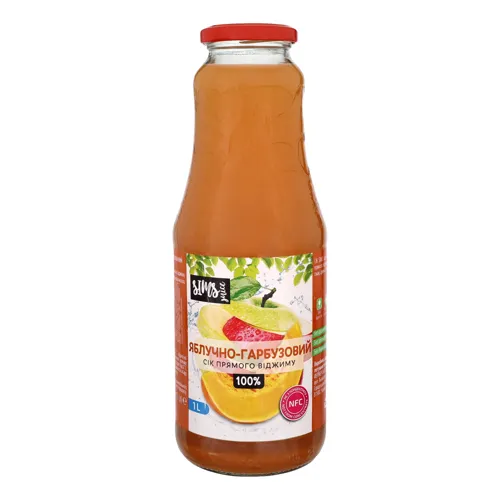 Сік яблучно-гарбузовий неосвітлений пастеризований Sims Juice