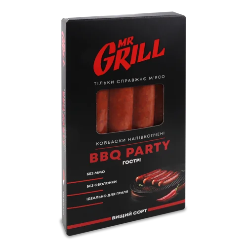 Ковбаски Гострі BBQ Party Mr.Grill В/К Вищого Ґатунку, 345г
