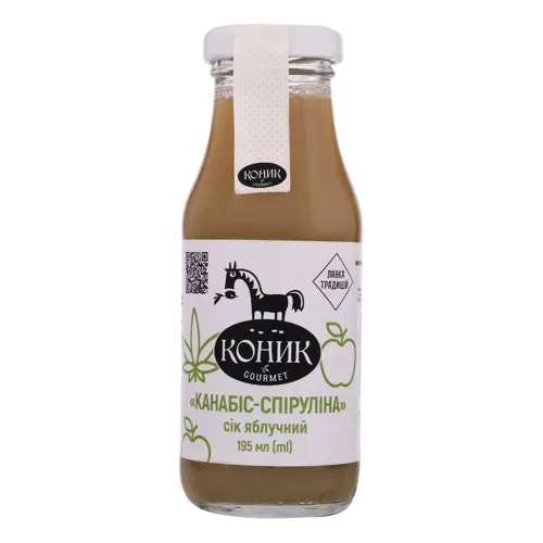 Сік Яблуко-канабіс-спіруліна Коник с/пл 195мл