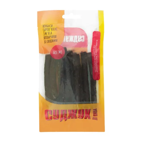 Суджук з яловичини зі спеціями До пива Гела-2015 сиров'ялений м'ясний продукт 70г