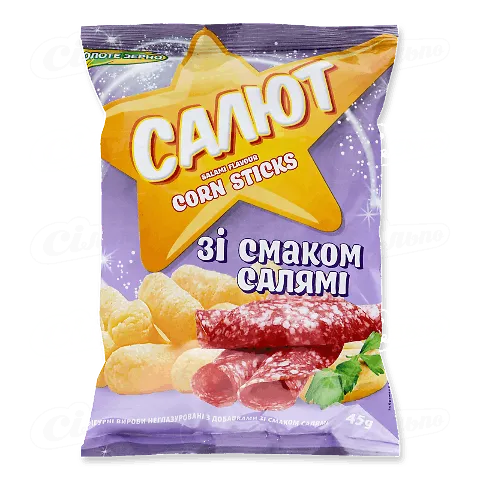 Палички кукурудзяні «Золоте зерно» Салют зі смаком салямі 45г