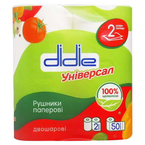 Рушники паперові Didie двошарові 2шт