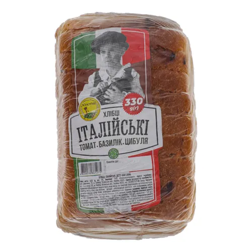 Хлібці з томатом, базиліком та цибулею Італійські Золотий дар м/у 330г